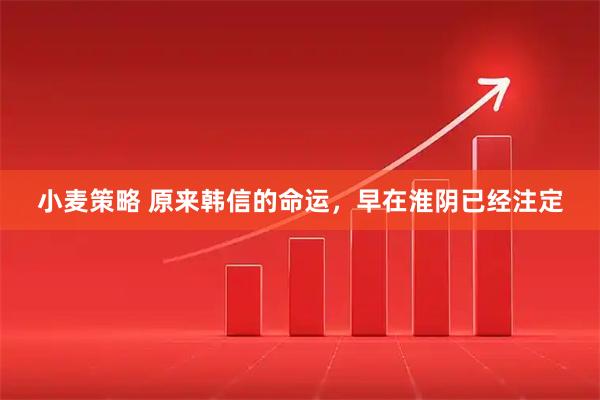 小麦策略 原来韩信的命运，早在淮阴已经注定