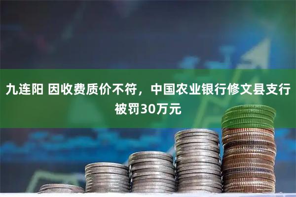 九连阳 因收费质价不符，中国农业银行修文县支行被罚30万元
