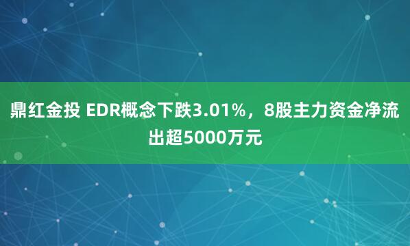 鼎红金投 EDR概念下跌3.01%，8股主力资金净流出超5000万元